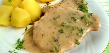 Schab w sosie chrzanowym