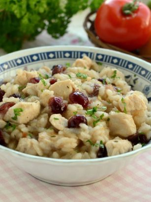 Chrzanowe risotto z indykiem i żurawiną