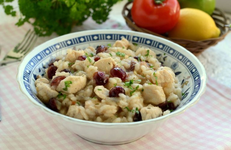 Chrzanowe risotto z indykiem i żurawiną