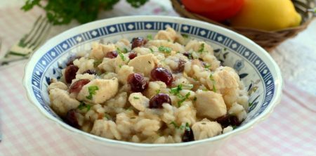 Chrzanowe risotto z indykiem i żurawiną