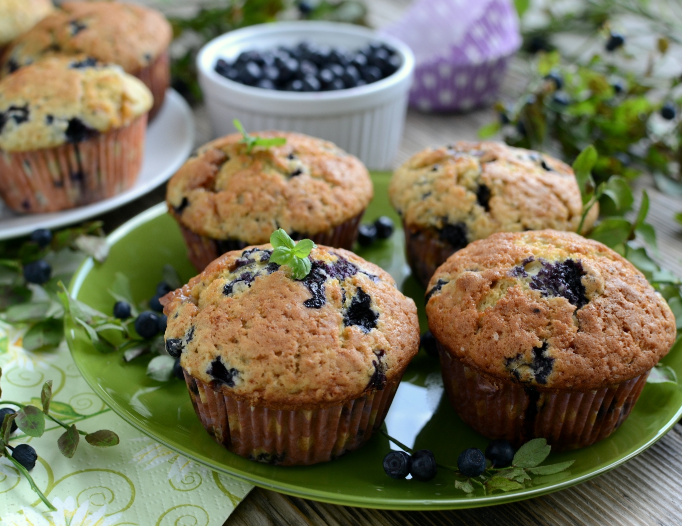 Muffinki z jagodami i krówkami