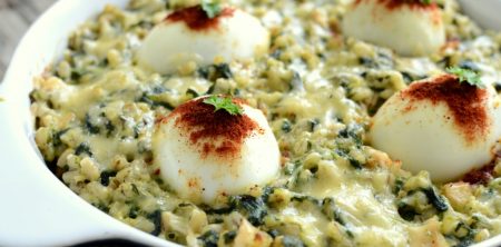 Zapiekanka z pęczakiem i jajkami