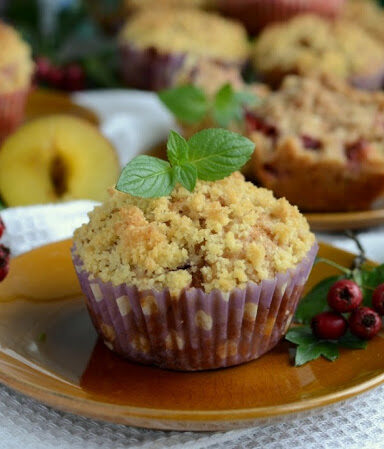 Muffinki ze śliwkami i kruszonką