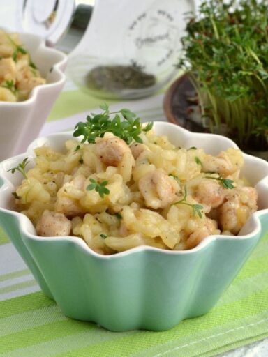 Chrzanowe risotto z kurczakiem i rzeżuchą
