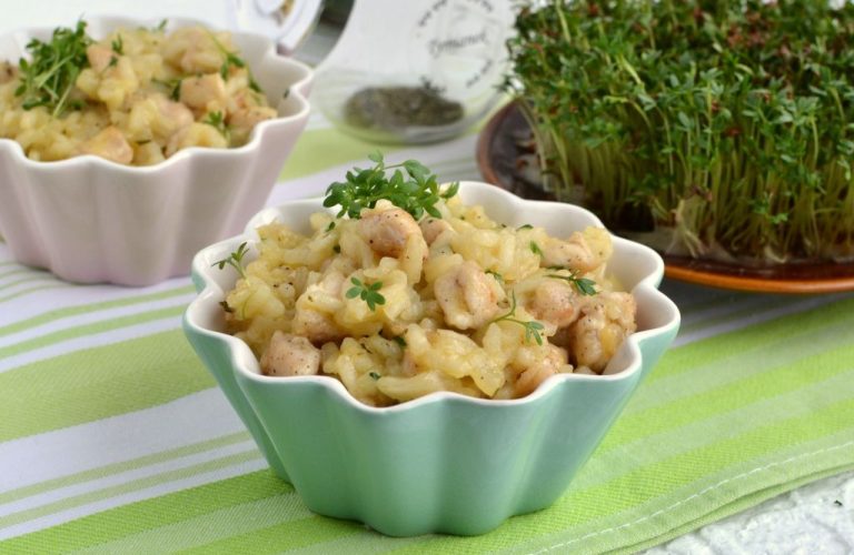 Chrzanowe risotto z kurczakiem i rzeżuchą