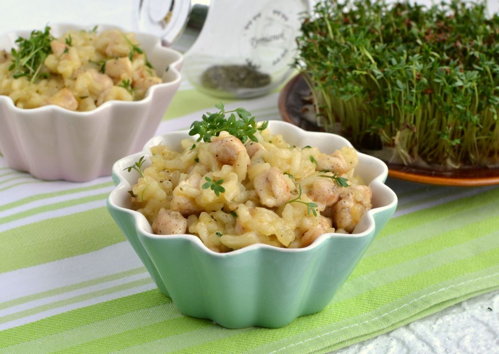 Chrzanowe risotto z kurczakiem i rzeżuchą
