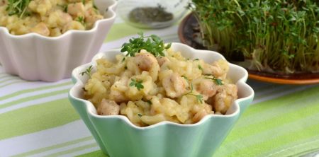 Chrzanowe risotto z kurczakiem i rzeżuchą
