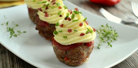 Mięsne babeczki z kremem ziemniaczanym