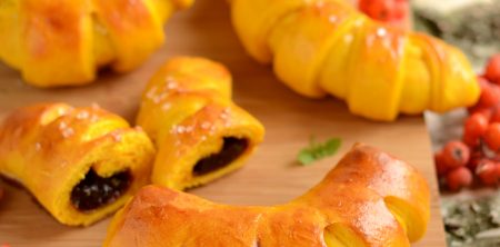 Grzebyki dyniowe z powidłami śliwkowymi