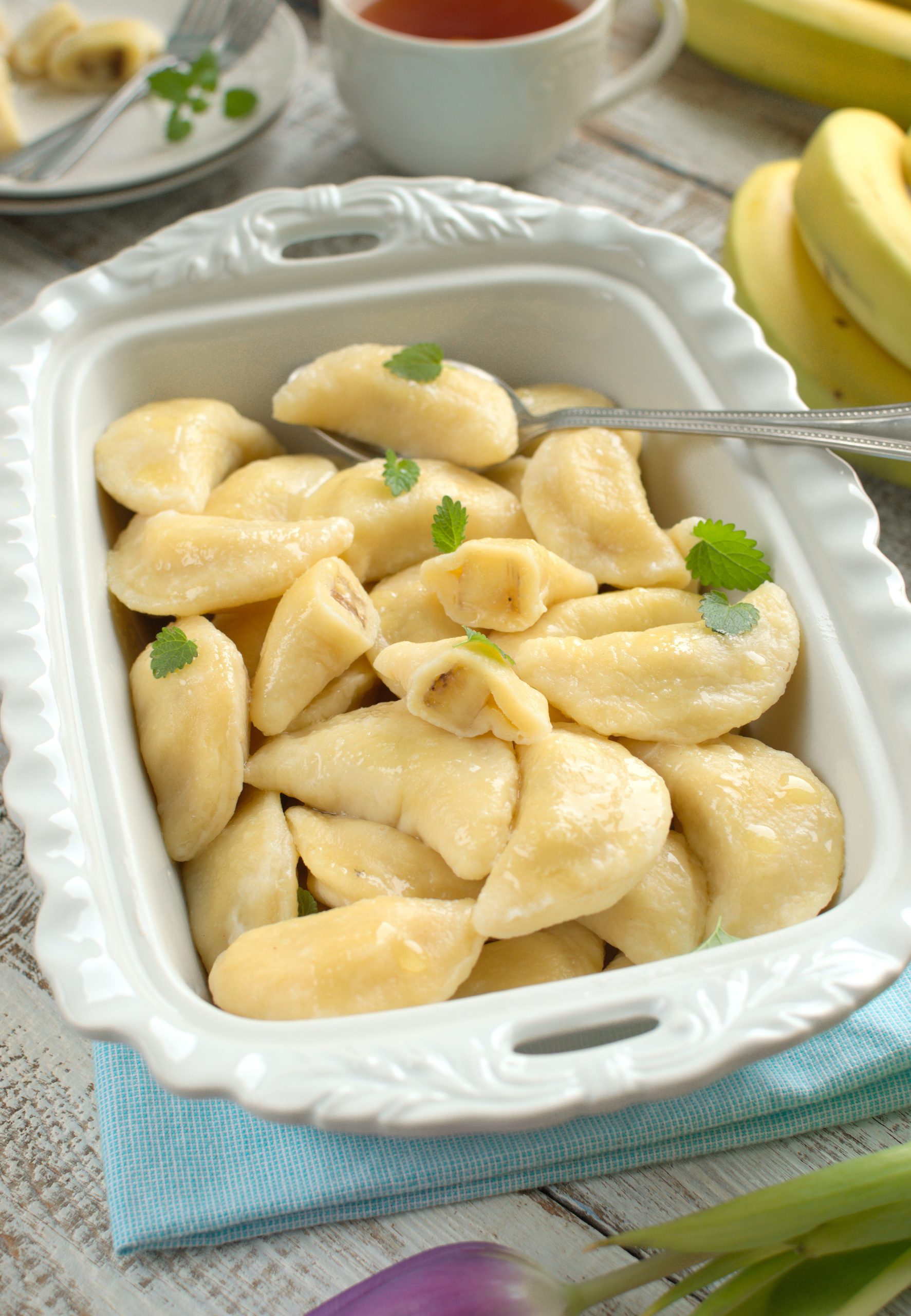 Serowe pierożki z bananem