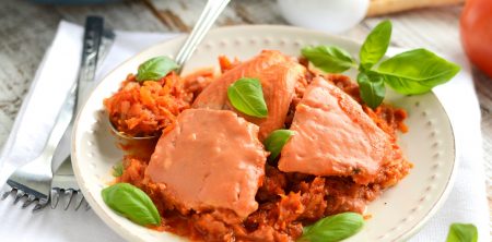 Dorsz pieczony w warzywach