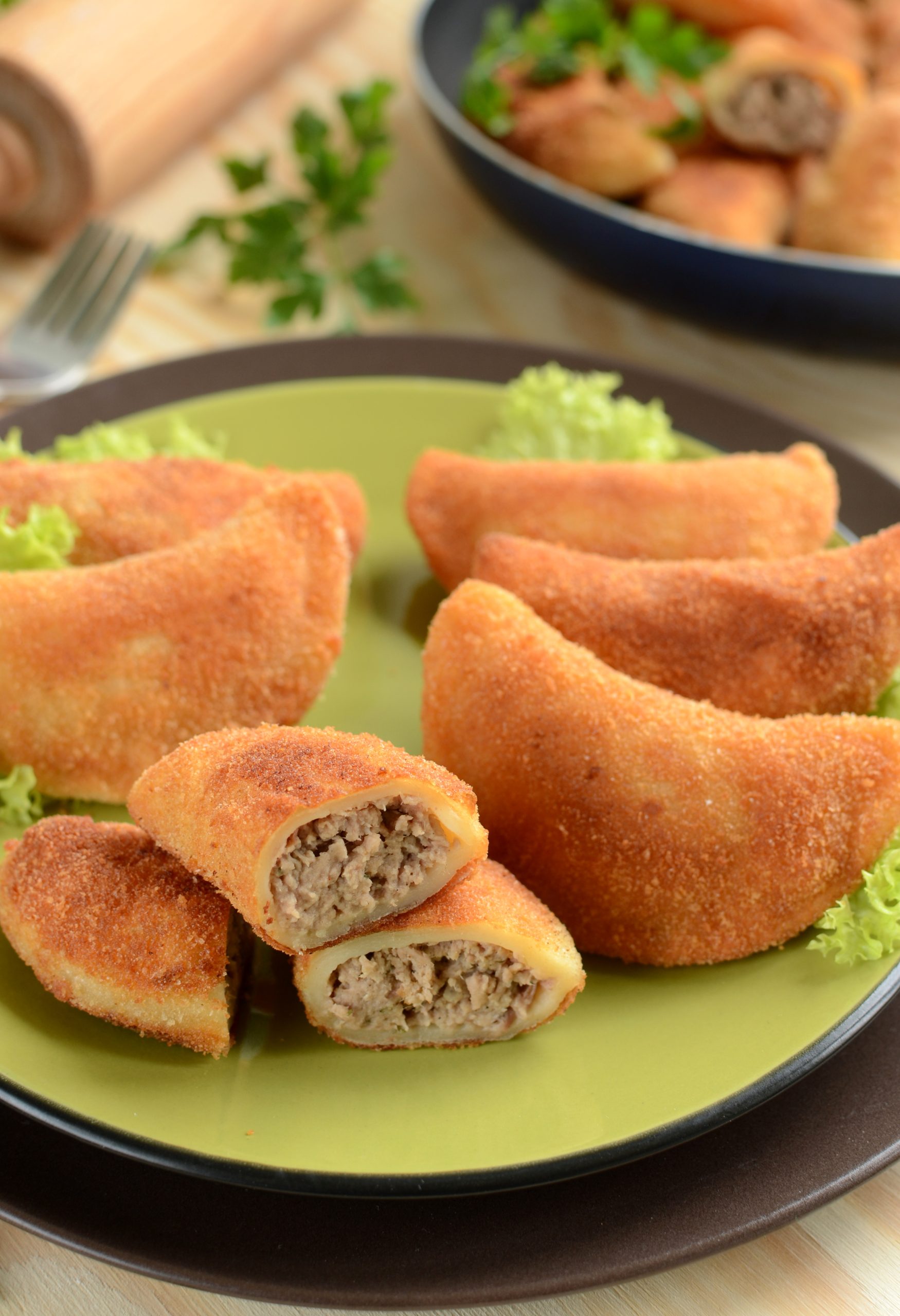 Smażone pierogi z mięsem
