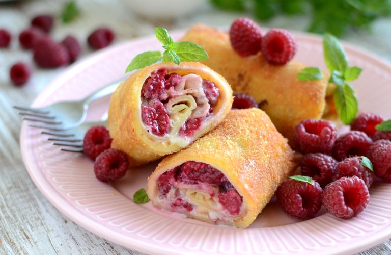 Krokiety z malinami i mascarpone