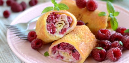 Krokiety z malinami i mascarpone