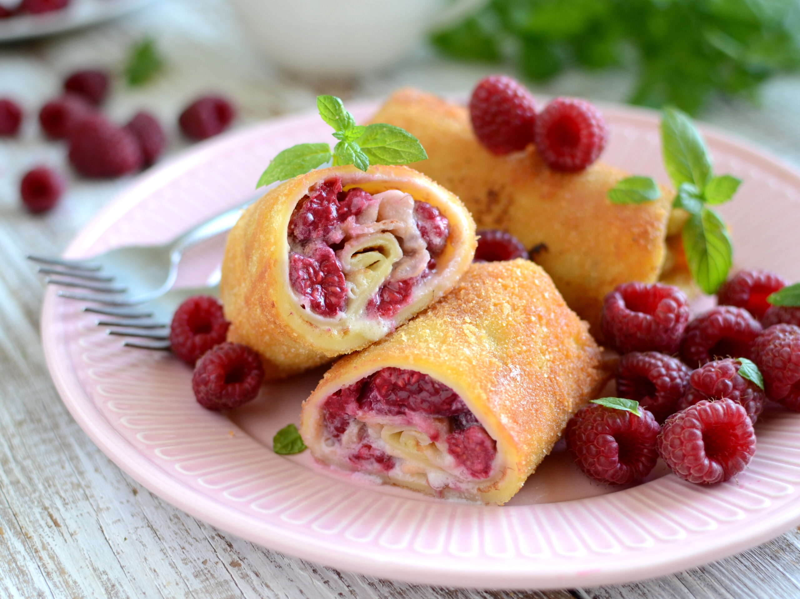 Krokiety z malinami i mascarpone