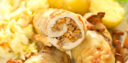 Roladki drobiowe z kurkami