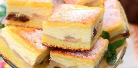 Ciasto serowo-cytrynowe z jabłkami