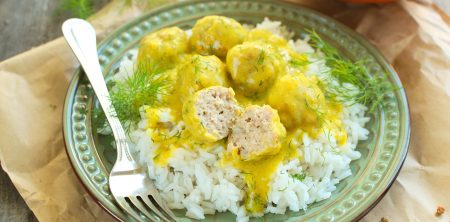 Pulpeciki w sosie dyniowym z koperkiem