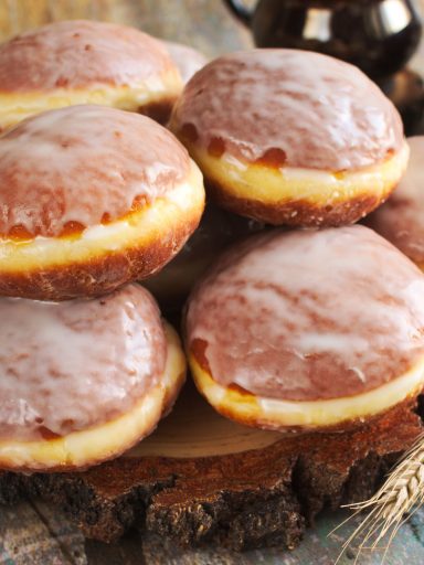 Pączki z krupczatką nadziewane kajmakiem
