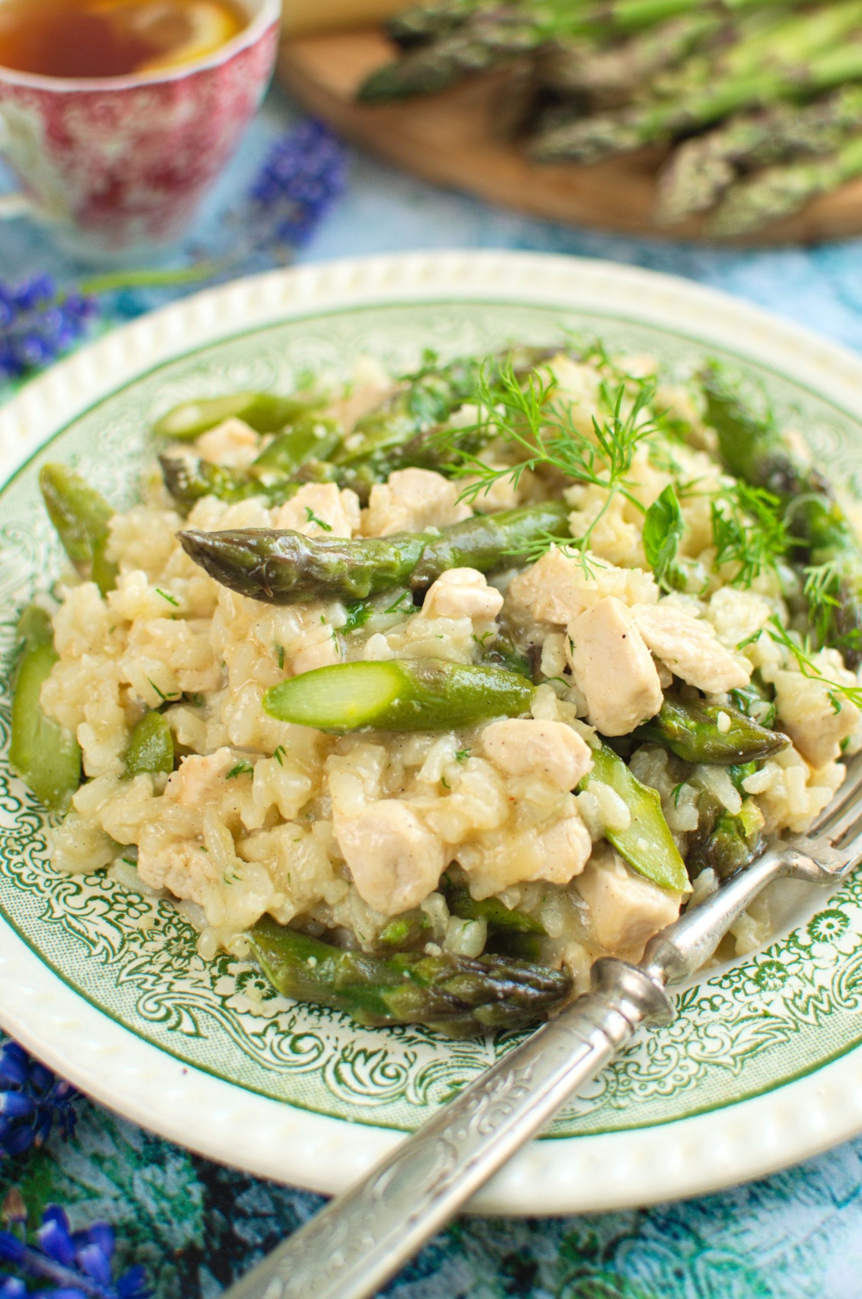 Risotto ze szparagami i kurczakiem