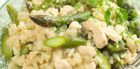 Risotto ze szparagami i kurczakiem