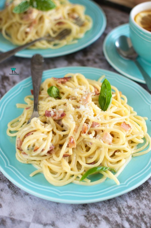 Spaghetti alla carbonara z mascarpone
