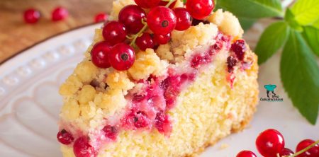 Ciasto z czerwoną porzeczką i kruszonką