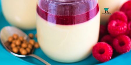 Karmelowa pana cotta z sosem malinowym