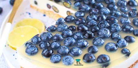 Lekki serniczek na zimno na kokosowym spodzie z borówkami