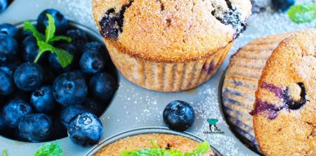 Pełnoziarniste babeczki z borówkami