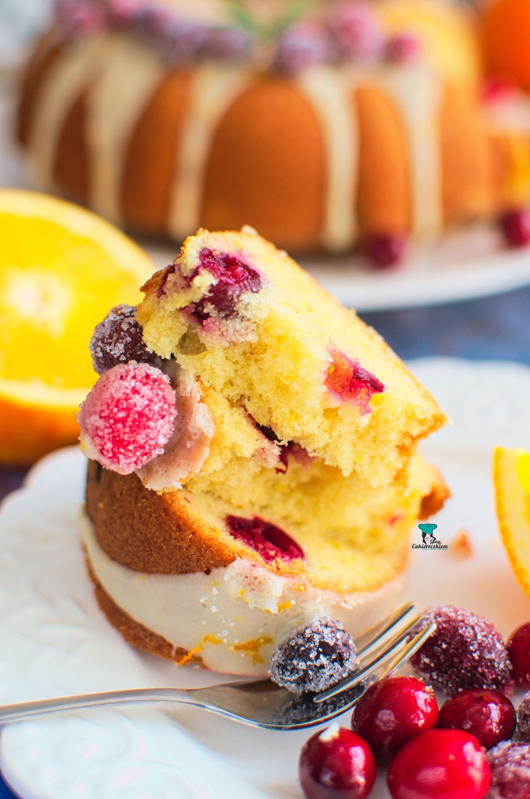 Babka pomarańczowa z żurawiną
