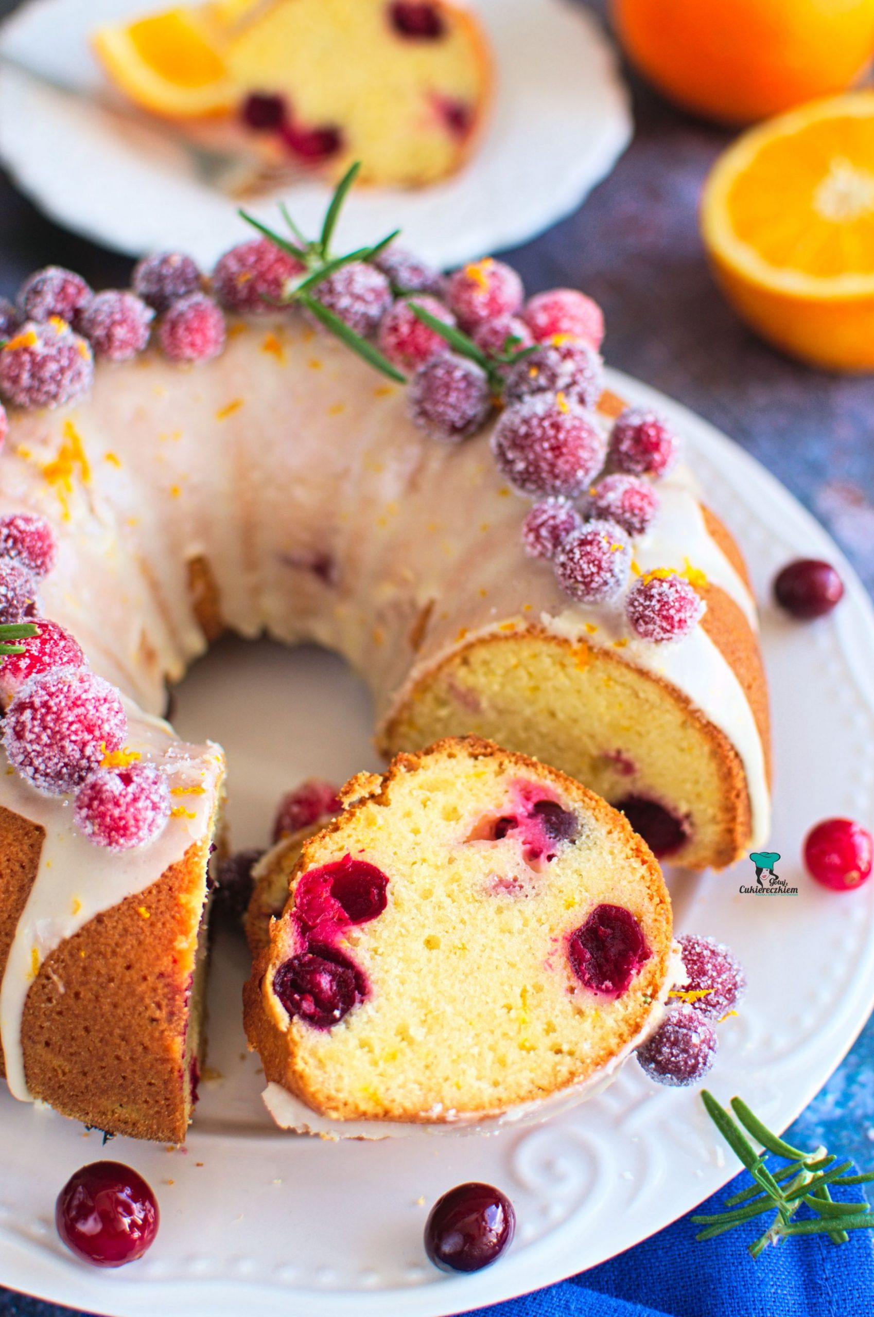 Babka pomarańczowa z żurawiną