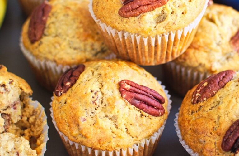 Muffinki bananowe z orzechami pekan