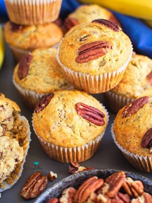 Muffinki bananowe z orzechami pekan