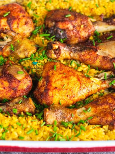 Kurczak curry pieczony na ryżu