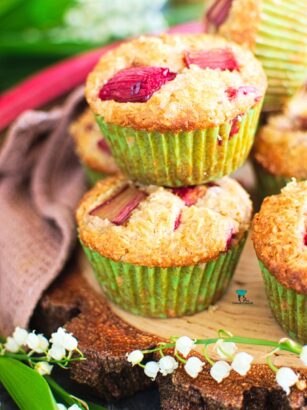 Muffinki gryczane z kokosem i rabarbarem