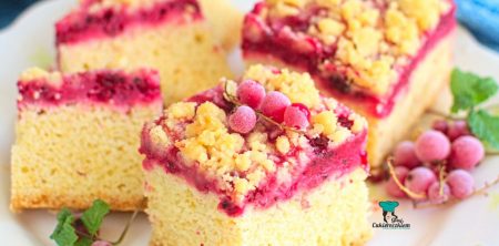 Ciasto z czerwoną porzeczką i kruszonką