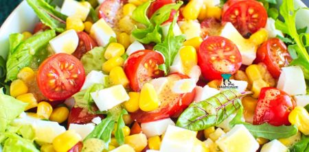 Sałatka z kukurydzą i pomidorkami koktajlowymi