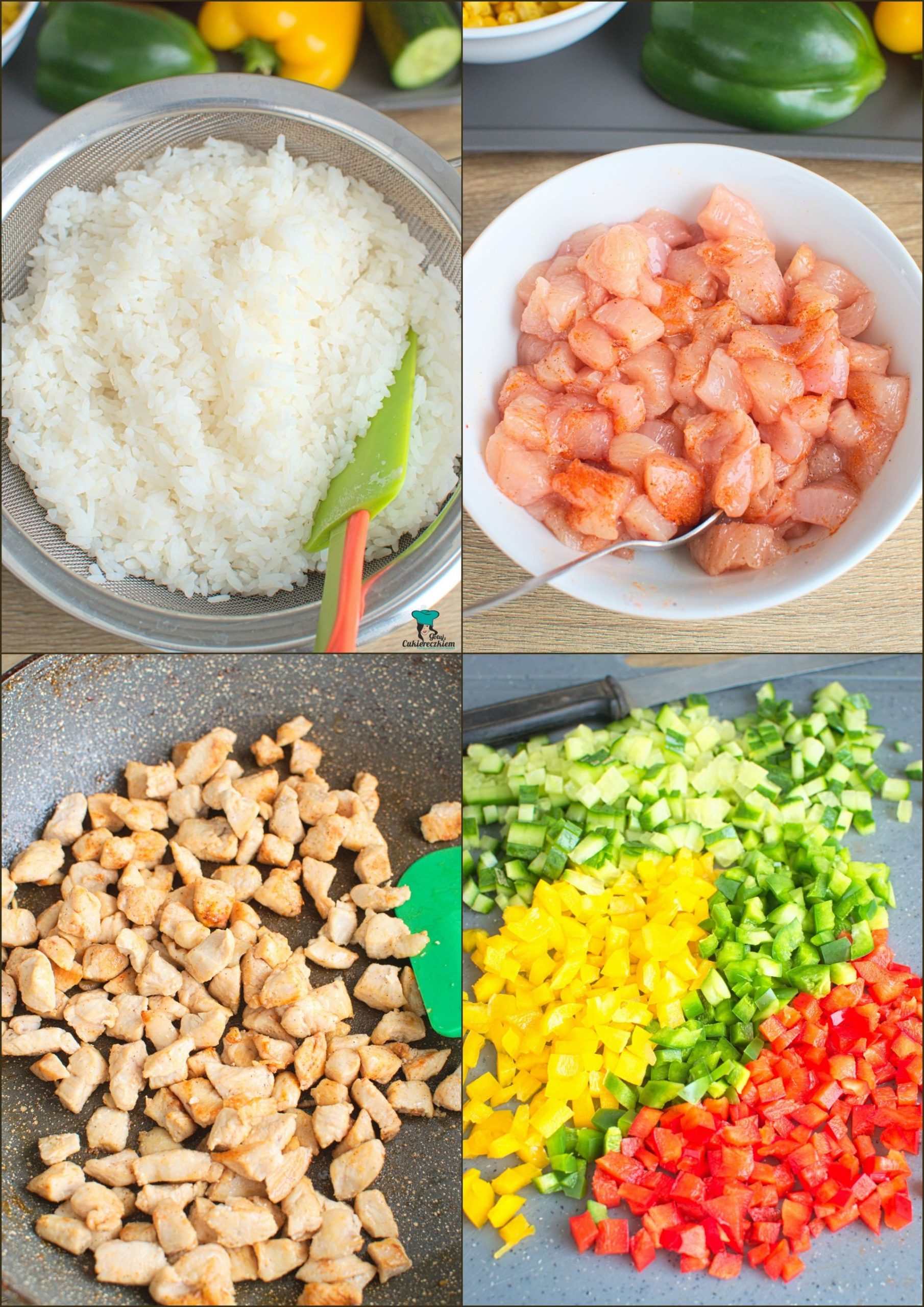 Przygotowanie sałatki ryżowej