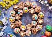 Wielkanocne mini babeczki czekoladowe wieniec