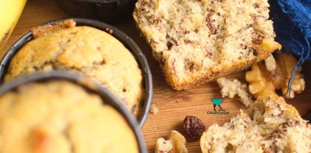 Babeczki bananowe z rodzynkami i orzechami