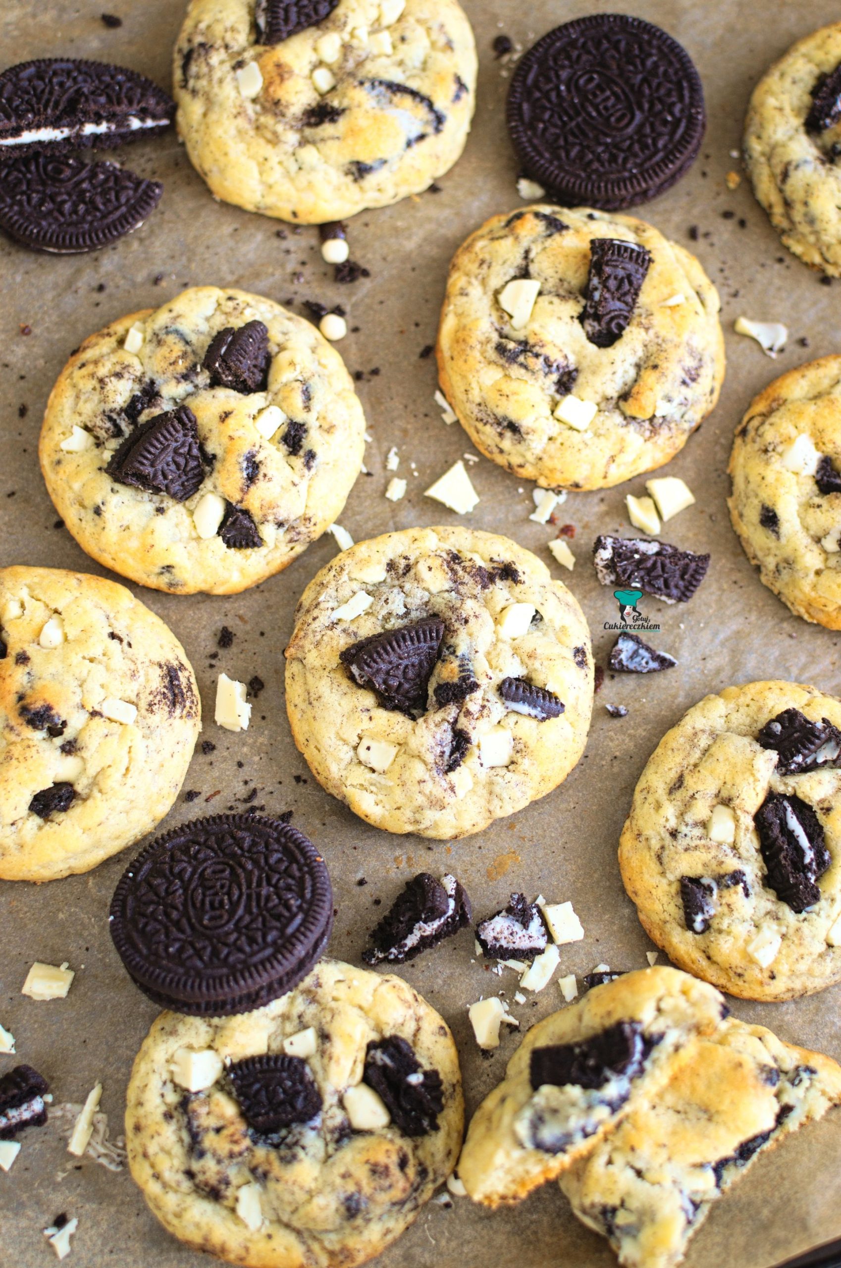 Ciastka z oreo i biała czekoladą