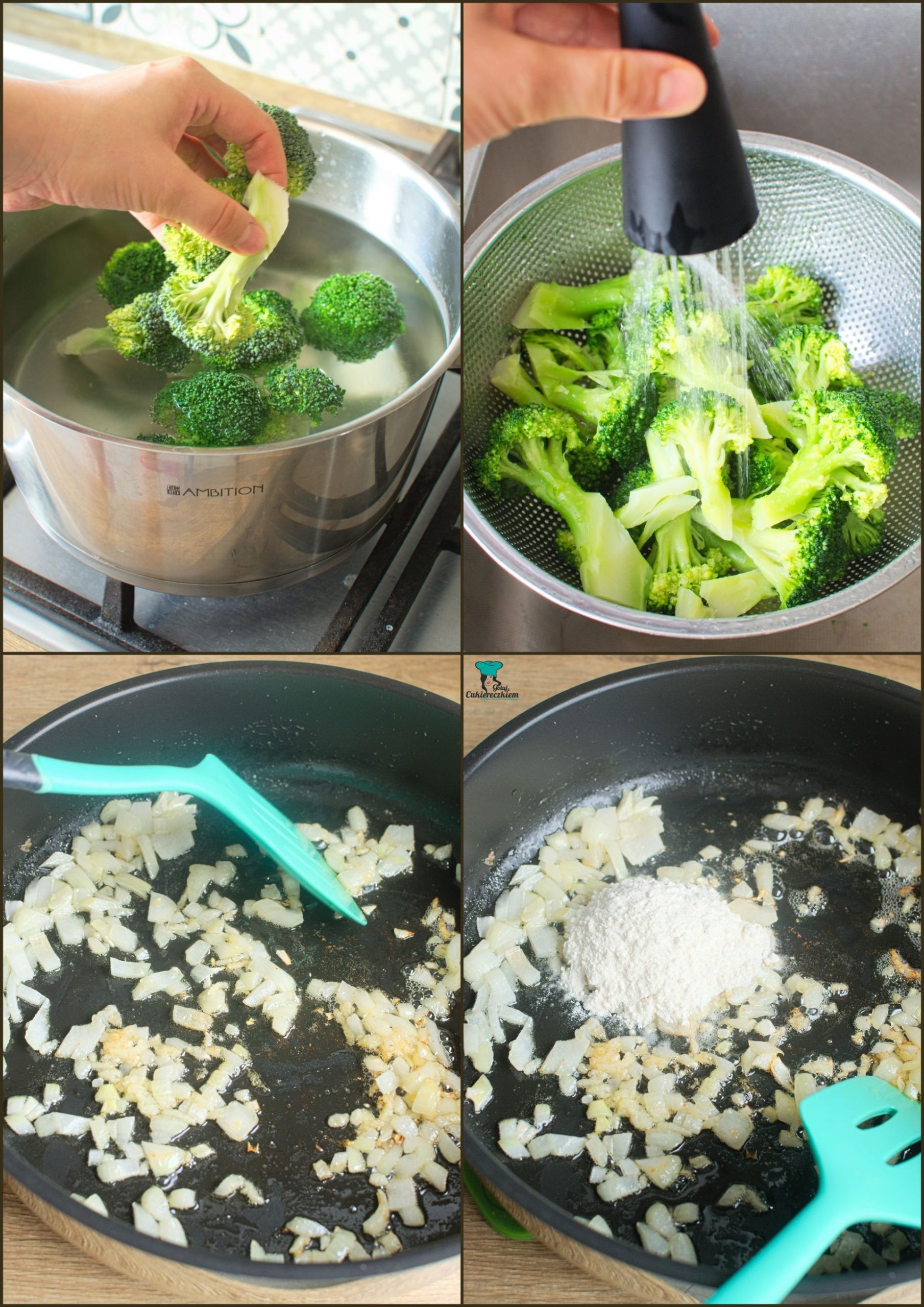 Przygotowanie zapiekanki z brokułem