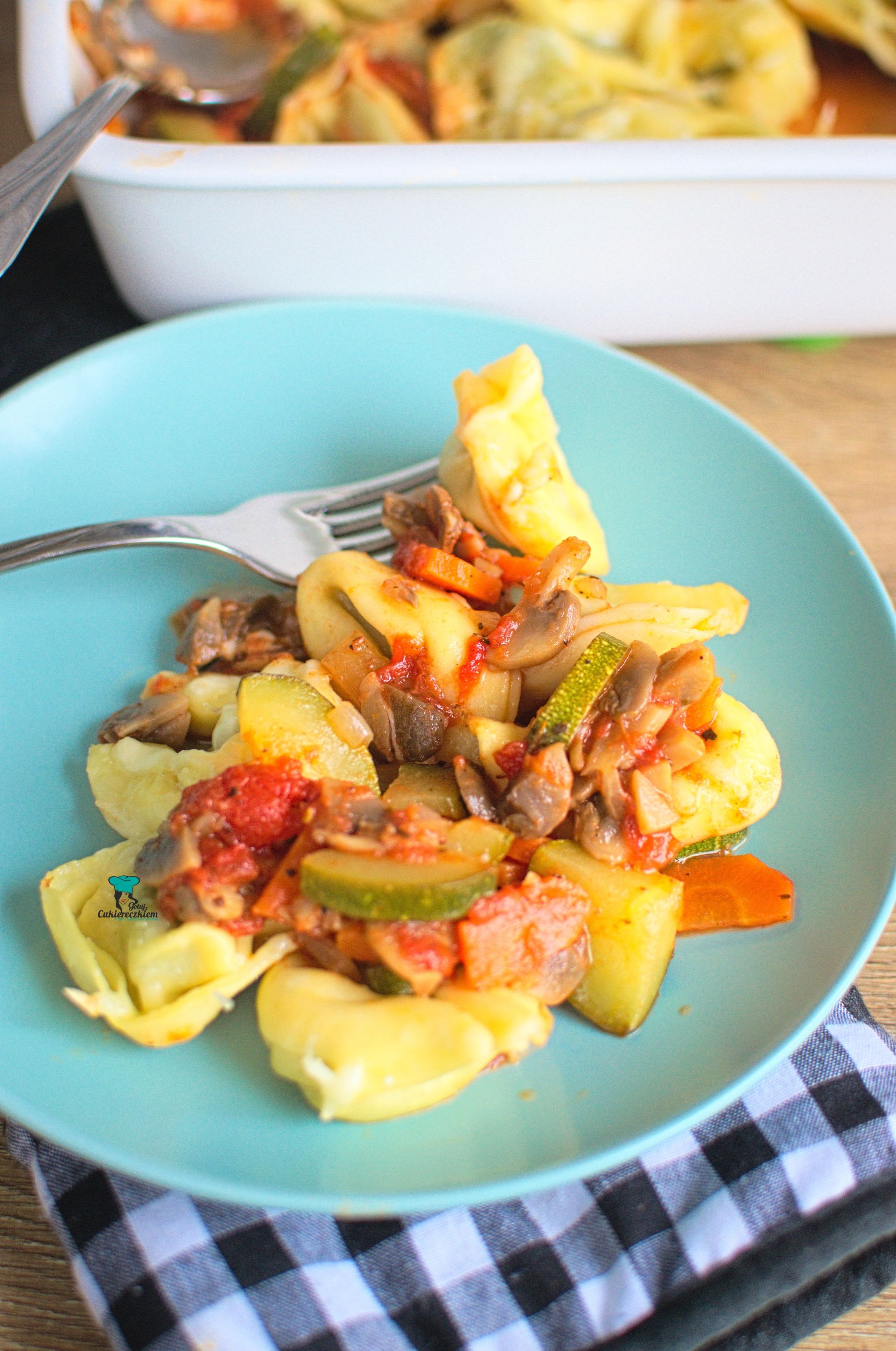Zapiekanka z warzywami i tortellini