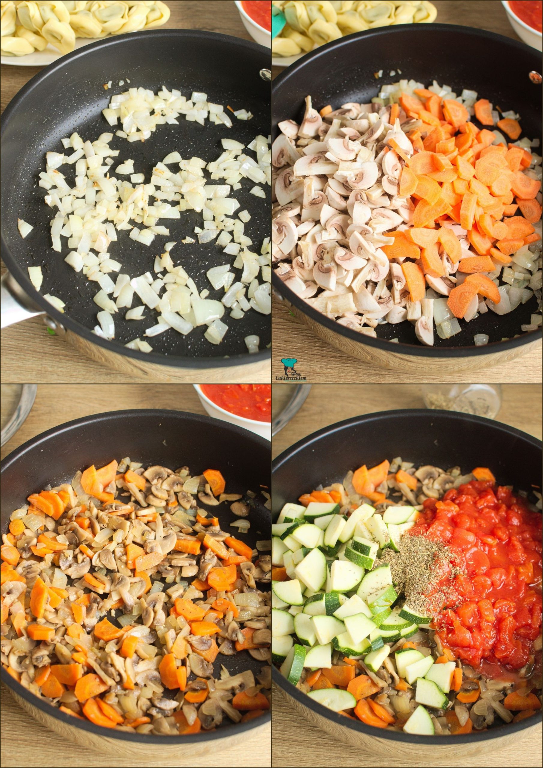 Zapiekanka z warzywami i tortellini - przygotowanie