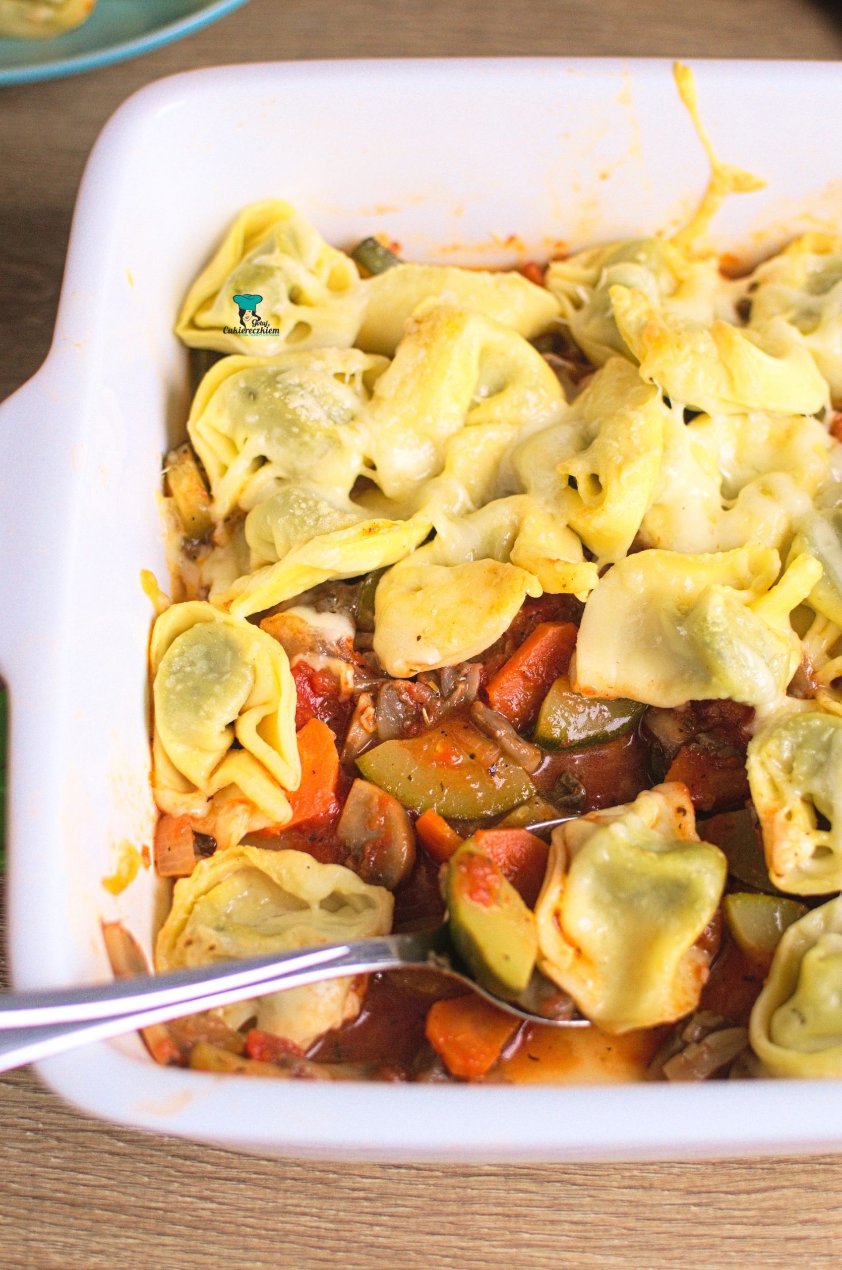 Zapiekanka z warzywami i tortellini