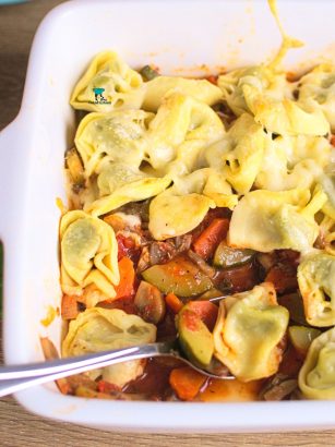 Zapiekanka z warzywami i tortellini
