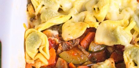Zapiekanka z warzywami i tortellini