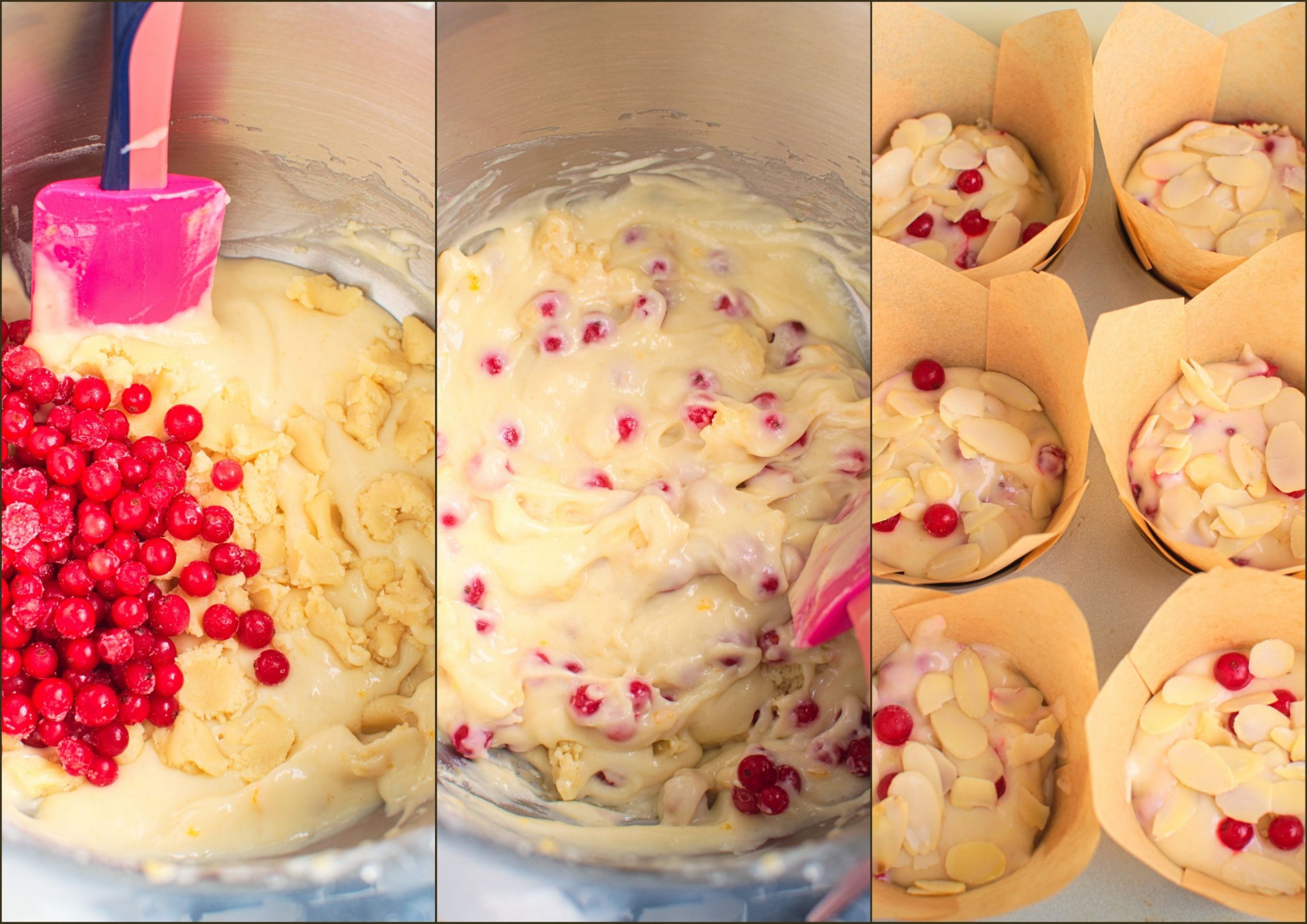 Muffiny z żurawiną i marcepanem
