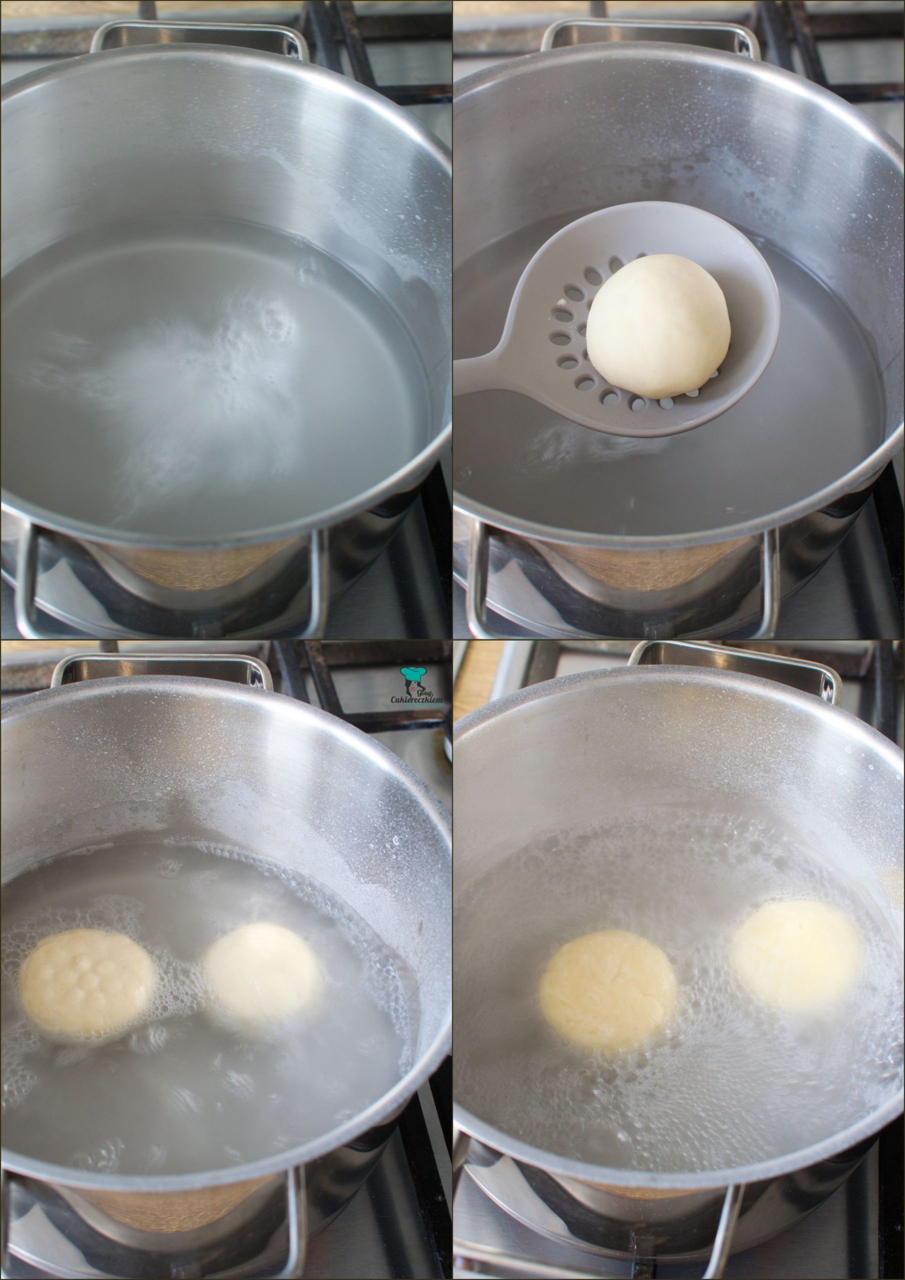 Bułeczki preclowe - gotowanie w wodzie z sodą